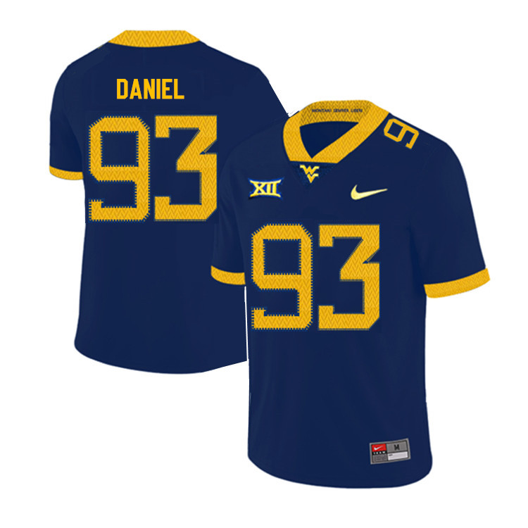 2019 Men #93 Matt Daniel West Virginia Mountaineers College Football Jerseys Sale-Navy